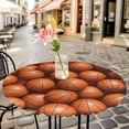 thumbnail image 6 of Basketball Round Tablecloth for 36-44 Inch Tables, Fitted Table Cover with Elastic Edge, Sports Brown Basketball Waterproof Outdoor Table Cloth Protector for Patio Garden Dinner Picnic, 6 of 9