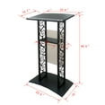 thumbnail image 2 of FixtureDisplays® Truss Wood Podium Metal Pulpit Church Podium Conference Pulpit Event Lectern Cup Hold with Pray Hand Logo Decor 18353+12152, 2 of 4