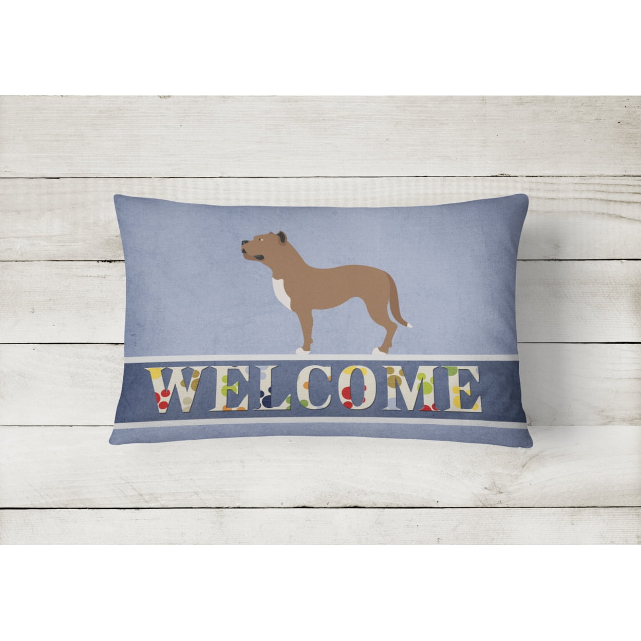 Carolines Treasures BB8339PW1216 Perro de Presa Canario Canvas Fabric Decorative Pillow, Blue, 12H x16W, multicolor
