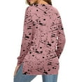 thumbnail image 3 of Womens Graffiti Print Tie Dye Shirts Long Sleeve Round Neck Pullover Tops Tunic Casual Lounge Loose Tees, 3 of 3