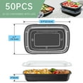 thumbnail image 5 of GPED Meal Prep Containers, 50 Pack 25oz Plastic Food Storage Containers With Lids To Go Containers, Bento Box, Disposable & Reusable Plastic Lunch Boxes, BPA Free, 5 of 7