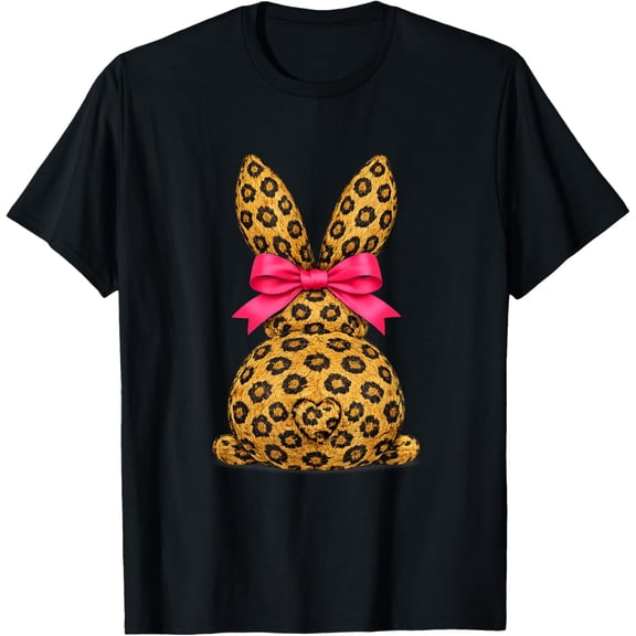 Funny Bunny Leopard Rabbit Happy Easter T-Shirt