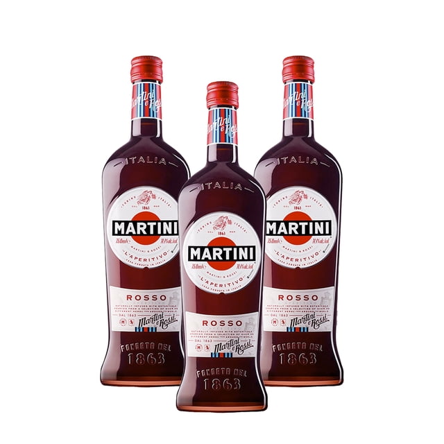 Pack De 3 Licor Vermouth Martini E Rossi Rosso 750Ml