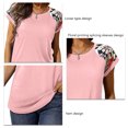 thumbnail image 4 of Camiseta de verano mujer Ormromra manga corta estampado floral Cuello redondo Tipo suelto, 4 of 5