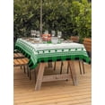 thumbnail image 2 of Outdoor Tablecloth with Umbrella Hole and Zipper, St. Patrick's Day Rectangle Table Cloth 60x102 Inch Waterproof Tablecloth, Green Shamrock Buffalo Plaid Spring Picnic Table Cover for Patio Camping, 2 of 7