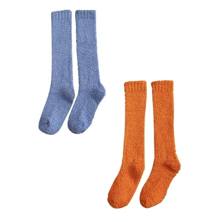 

Winter Women Coral Socks Middle Tube Sleeping Home Solid Calf Socks Dress Socks for Men