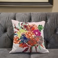 thumbnail image 5 of Friendship Bouquet Throw Pillow with Removable Cover in Pink Orange Blue 18x18, 5 of 5