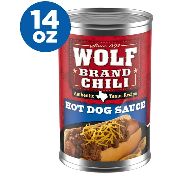 Wolf Brand Chili Hot Dog Sauce, Canned Chili, 14 oz