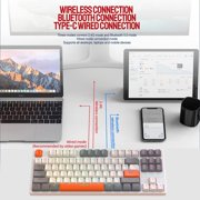ZIYOULANG K87 Mechanical Keyboard, TKL 87 Keys Wireless 2.4GHz/Bluetooth 5.1/Wired Custom Coiled USB C Cable RGB Gaming Keyboard, Hot-Swappable Red Switch for PC PS5 PS4 Xbox one Mac Cherry MX
