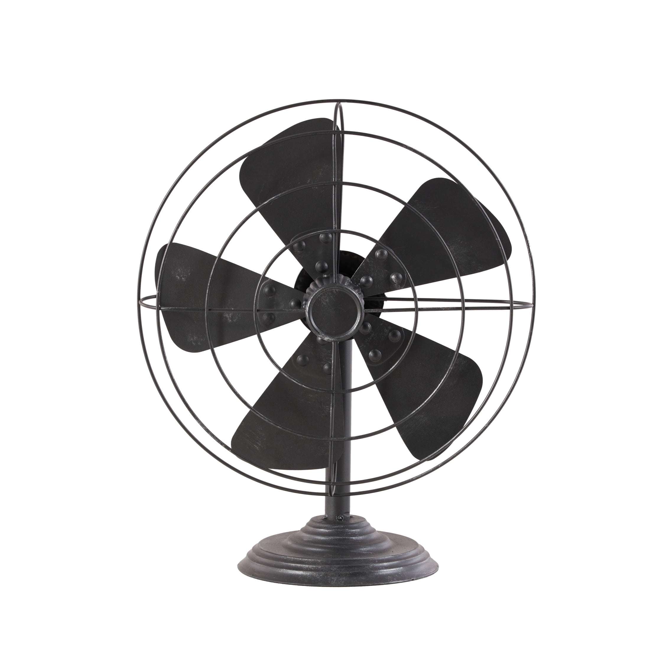 15" x 18" Black Metal Fan Sculpture, by DecMode