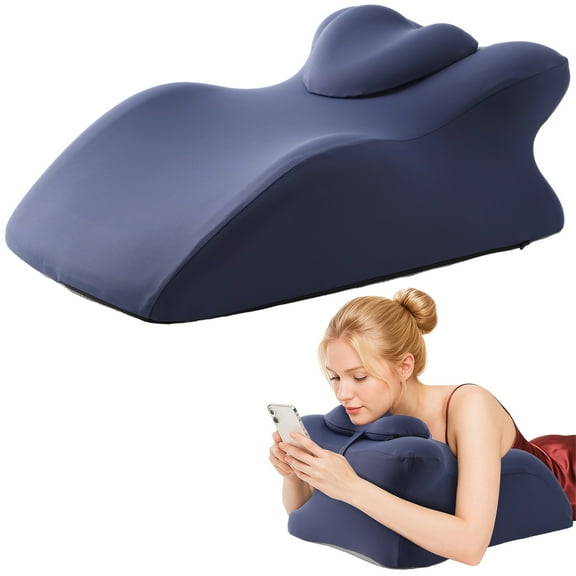 Memory Foam Ergonomic Wedge Pillow, Multi-Position Prone Pillow for Sleeping, Reading, Relaxing, Non-Slip Support Cushion for Head Shoulder Back Lumbar, Breathable Removable Cover