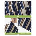 thumbnail image 4 of Blue and Brown Geometric Stripe Pattern Bar Stool Covers Set of 2, Stretch Washable Bar Chair Covers with Backs, Removable Pub Counter Height Chair Cover for Kitchen Dining Room Cafe, 4 of 7