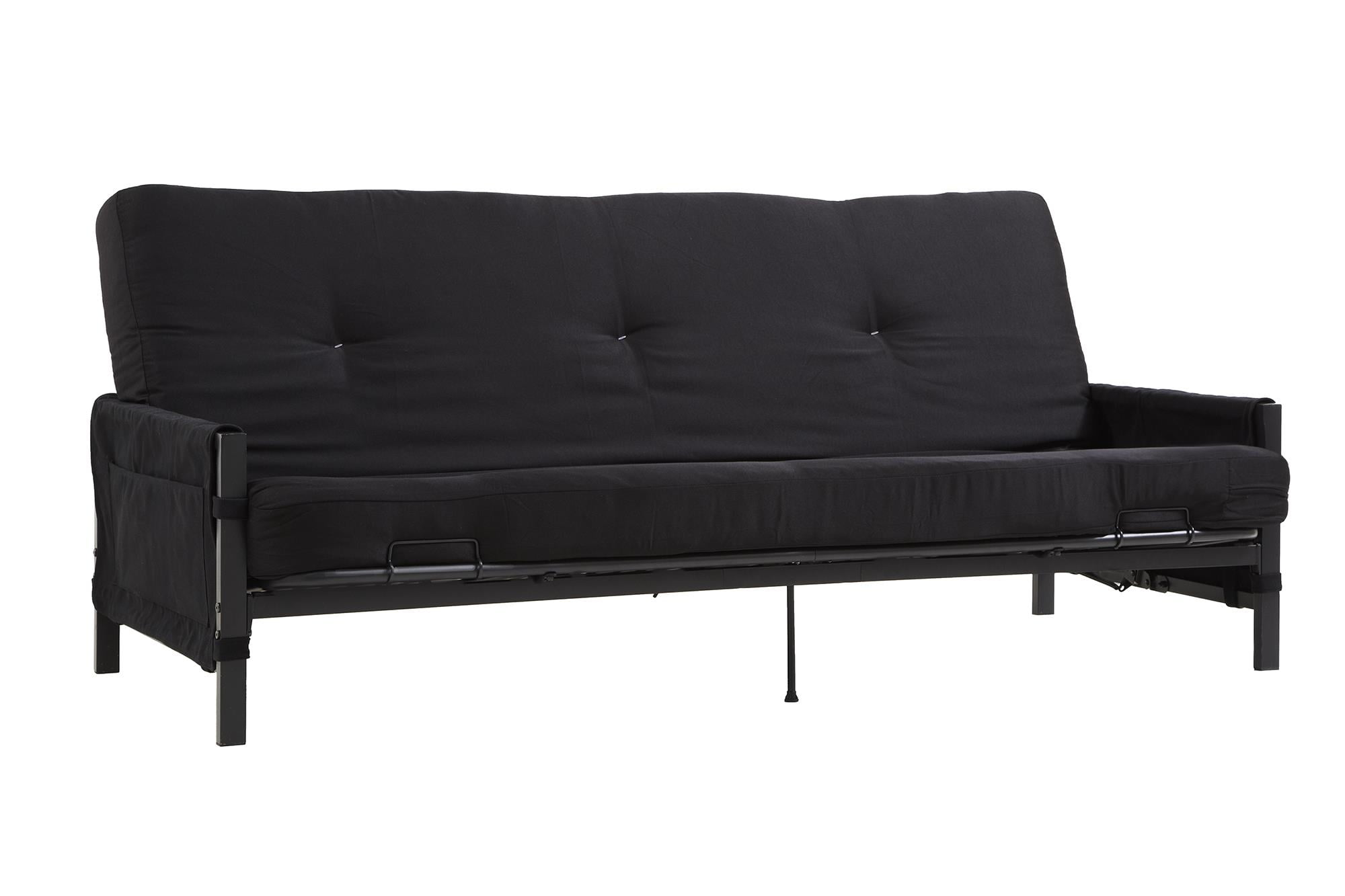 metal arm futon with 6 inch mattress