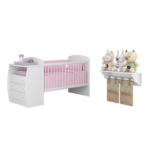 KIT Cuna con Cómoda MADIK 4122-2317 Color Blanco