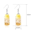 thumbnail image 3 of 1 par de pendientes de botellas de conchas transparentes elegantes de diseño simple para mujeres, 3 of 5