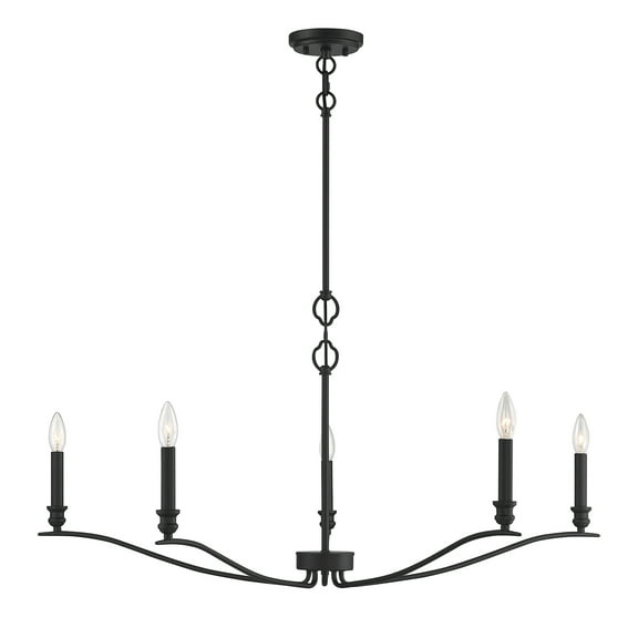 Trade Winds Lighting 5-Light Chandelier In Matte Black