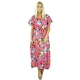 thumbnail image 5 of Bimba Women Long Cotton Kaftan Floral Night Wear Classic Caftan Dress, 5 of 5