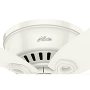 Hunter 42 inch Indoor Ceiling Fan with LED Lights - White Ceiling Fan with Pull Chain, For Bedroom, Living Room, or Kitchen, Low Profile Mount, No Remote, 5 Blades - Builder 51090, Snow White