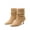 TAN, variant on Womens Pointed Toe Heel Boots Stiletto Heels Mid-Calf Boots Zipper Booties