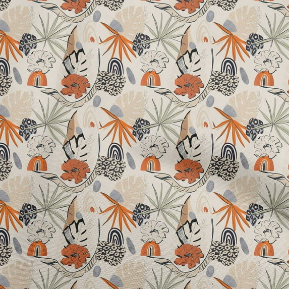 oneOone Cotton Poplin Twill Dusty Green Fabric Tropical Abstract Floral Quilting Supplies Print Sewing Fabric By The Yard 56 Inch Wide