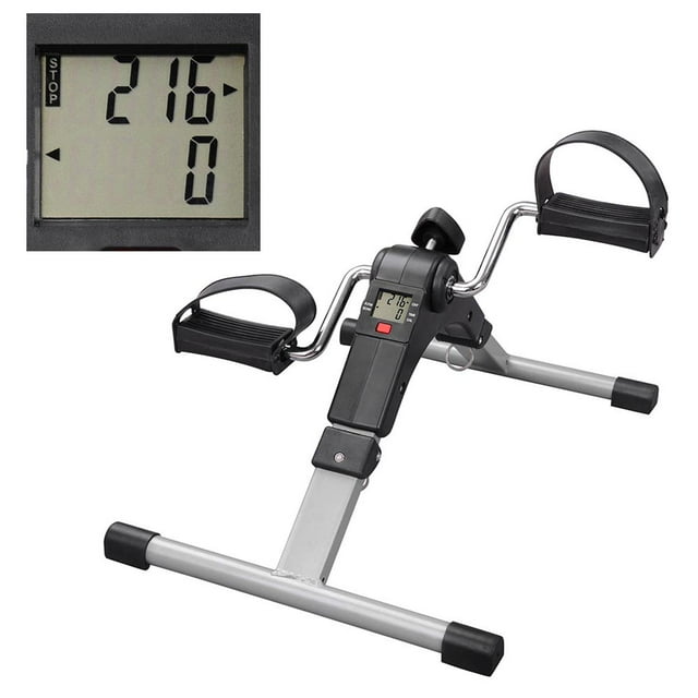 Yescom Folding Pedal Exerciser Cycle Mini Bike Leg Arm Trainer under Desk Electronic Display Fitness Gym Home Yescom Modern
