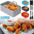 thumbnail image 1 of Silicone Pot for Ninjas Dual Air Fryer Reusable Silicone Air Fryer Liner Easy Cleaning Food Safe Air Fryer Accessories Air Fryer Rack Accessories for Air Fryer Oven Microwave, 1 of 4