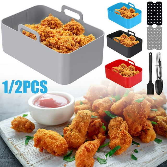 Silicone Pot for Ninjas Dual Air Fryer Reusable Silicone Air Fryer Liner Easy Cleaning Food Safe Air Fryer Accessories Air Fryer Rack Accessories for Air Fryer Oven Microwave