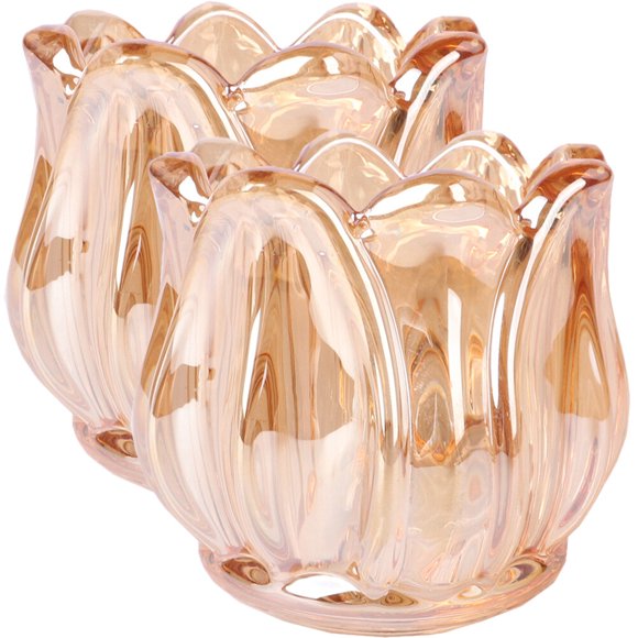2pcs Glass Candle Holders Glass Candle Stand Glass Candle Sticks Table Decor Table Ornaments