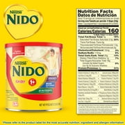 NIDO Kinder 1+ Powder Beverage Mix, Immunity Toddler Milk with Vitamins A, C, D, Iron to Support Growth, 12.6 oz Canister