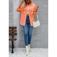 thumbnail image 5 of Solid Color Distressed Jacket, Orange, Small, 5 of 5