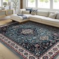 thumbnail image 1 of Alfombra Area Easy-Going Medallion vintage, 183 x 274 cm, color verde azulado, 1 of 8