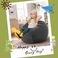 thumbnail image 7 of Fulsmile 2.5Ft Bean Bag Chair for Kids with Memory Foam Filling Kid Beanbag Chair Detachable Soft Cover for Bedroom Living Room, Velvet Grey, 7 of 7