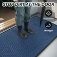 thumbnail image 2 of SIXHOME Outdoor Mat Non Slip Doormat 17"x30" Front Door Mat Outside Absorbent Rubber Welcome Mat Low Profile Dirt Trapper Indoor Outdoor Doormat Thicken Checker Entryway Rug Floor Mat Light Blue, 2 of 8