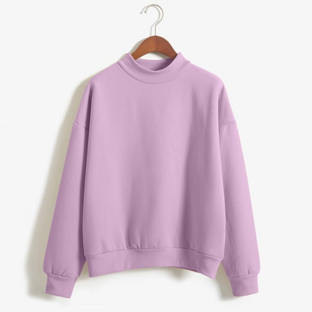 Yubnlvae Chandail Molletonné Surdimensionné pour Femmes, Chandails à Capuchon en Molleton à Col Rond, Chandails à Enfiler Décontractés et Confortables, Vêtements d'Automne pour Femmes 2023 Lilas Violet G