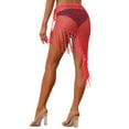 thumbnail image 3 of INSPIRE CHIC Women's Hollow Out Tassle Skirts Beach Cover Up Fish Net Wrap Mesh Sheer Maxi Sarong Swimwear XS Hot Pink, 3 of 5