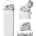 thumbnail image 1 of Collapsible Water Bottles, 20oz Silicone Reusable Water Bottle with Straw and Strap, Leakproof Foldable Sports Water Bottle, 1 of 5