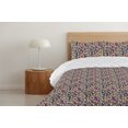 thumbnail image 4 of Ambesonne Boho Down Alternative Quilt Comforter, Jumble Design Leaf Art Modern, Full, Khaki Coral and Night Blue, 4 of 5