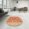 thumbnail image 3 of Ahgly Company Indoor Round Abstract Bright Orange Abstract Area Rugs, 8' Round, 3 of 6
