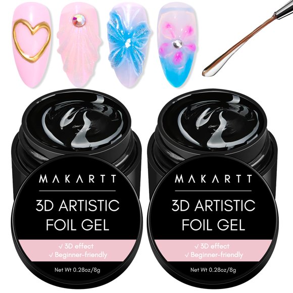 Pegamento de aluminio para uñas Makartt, 8 ml, para diseños lineales, de conchas y ondulados
