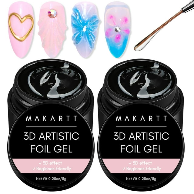 Pegamento de aluminio para uñas Makartt, 8 ml, para diseños lineales, de conchas y ondulados