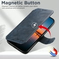 thumbnail image 5 of for iPhone 17 Pro Detachable Wallet Case, PU Leather Magnetic Cover Support Wireless Charging & Magnetic Car Mount, Card Slots Holder, Flip Stand, Folio Full Body Protective Phone Shell, Blue, 5 of 13