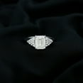 thumbnail image 3 of Rosec Jewels Certified Moissanite Emerald Cut Engagement Ring 2 Carat - Statement Ring (7X9 mm, D-VS1 Quality), 14K White Gold, US 11.50, 3 of 9