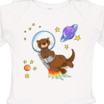 thumbnail image 4 of Inktastic Otter Space cute otter with rocket pack Boys or Girls Long Sleeve Baby Bodysuit, 4 of 5