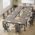 thumbnail image 1 of Tribesigns 6.5FT Conference Table, 78.7 Inche Rectangle Meeting Seminar Table for 6-8 People (Only Table) (8,Gray+Black), 1 of 5