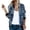 Blue, variant on Women's Floral Print Zip Up Jacket – Lightweight Casual Bomber Jacket with Stand Collar – Long Sleeve Spring Fall Coat – S-XXL