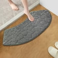 thumbnail image 2 of PALIFEUR Super Non-Slip Bathroom Rugs, 12x39" Curved Cobblestone Embossed Bath Rug Quick-drying Highly Absorbent Bathroom Mat Washable Fanned Bath Mats for Bathroom Corner Tub, Dark Gray, 2 of 5
