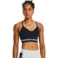 thumbnail image 2 of Top deportivo sin costuras Under Armour de soporte bajo, largo, negro y gris, 2 of 5