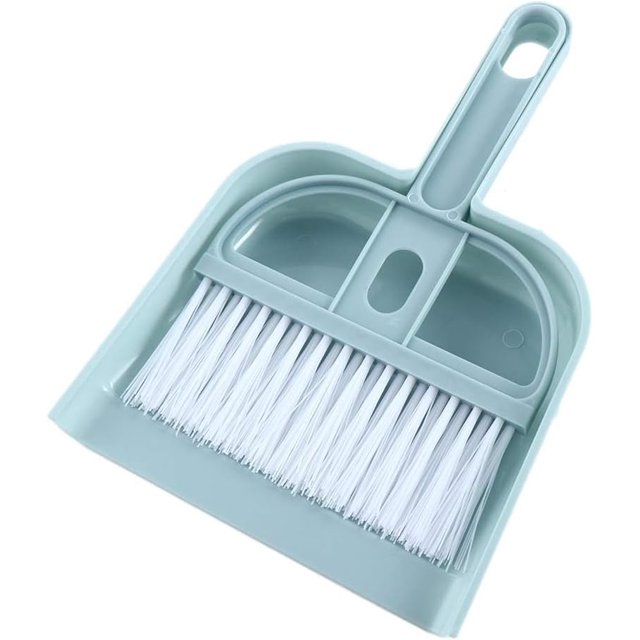Mini Plastic Dustpan and Brush Set, Mini Dust Pans with Brush, Mini Hand Broom and Dustpan Set for Table, Desk, Keyboard, Cars(blue), AM0XEC09RUCUS