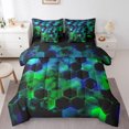 thumbnail image 1 of Erosebridal Geometric Hexagon Bed in a Bag Full size,Gradient Bed Set,Neon Decor,Reversible,Lightweight,7 Pieces, 1 of 5