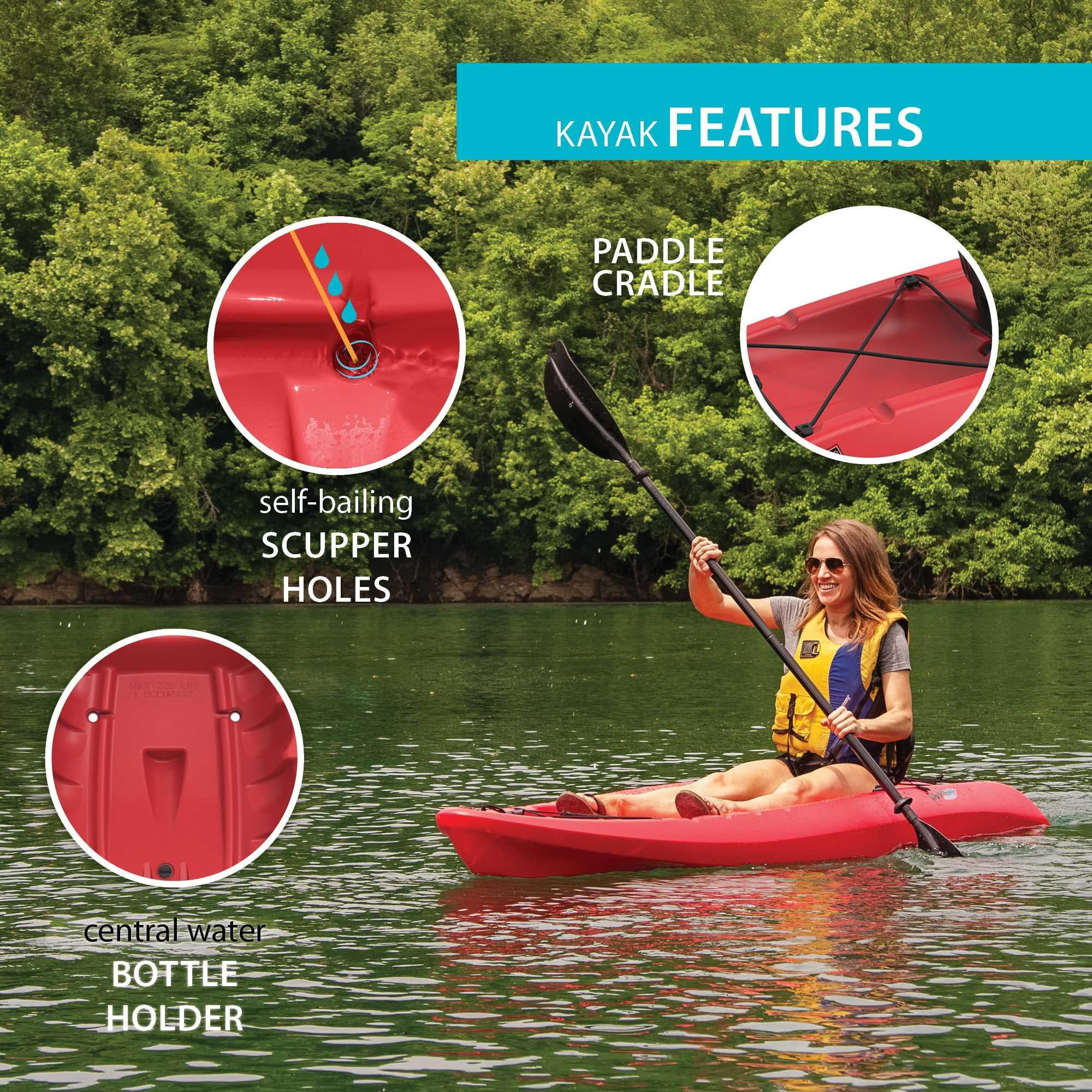 Lifetime Hydros 101 inch Sit-On-Top Kayak, Red (90936)